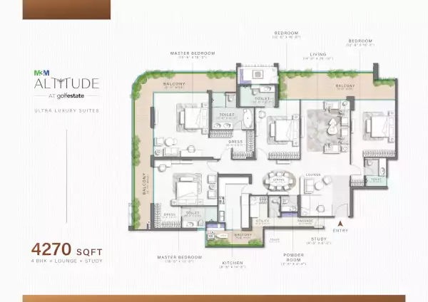 M3M Altitude Size - 4270 sq.ft*